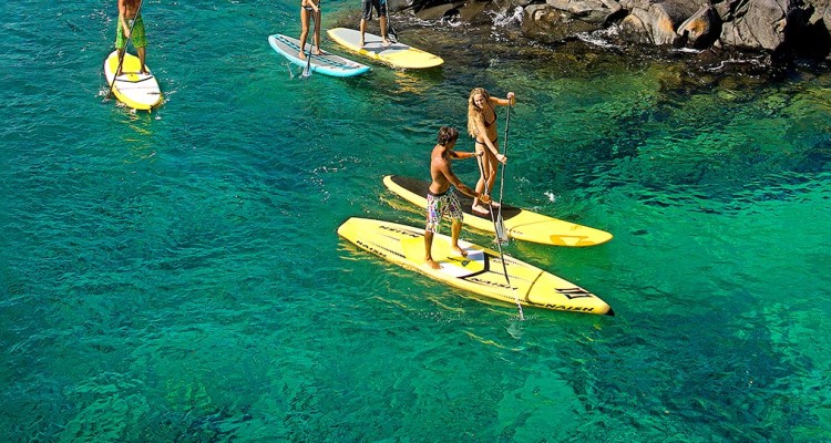 surf lessons with maui stand up paddle boarding
