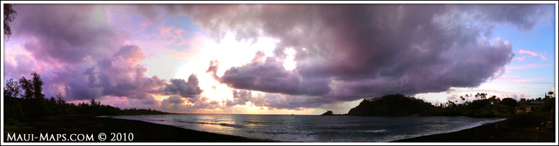 black sand Hana sunrise