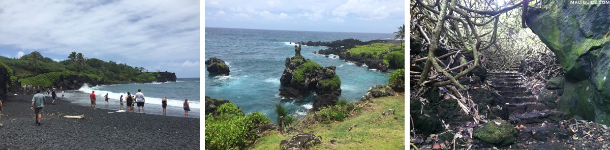 Hana black sand