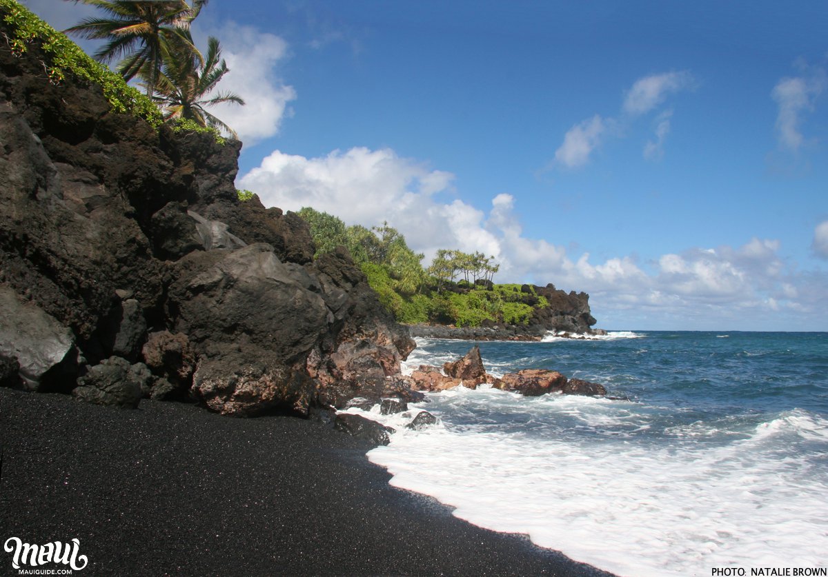 Maui black sand beach