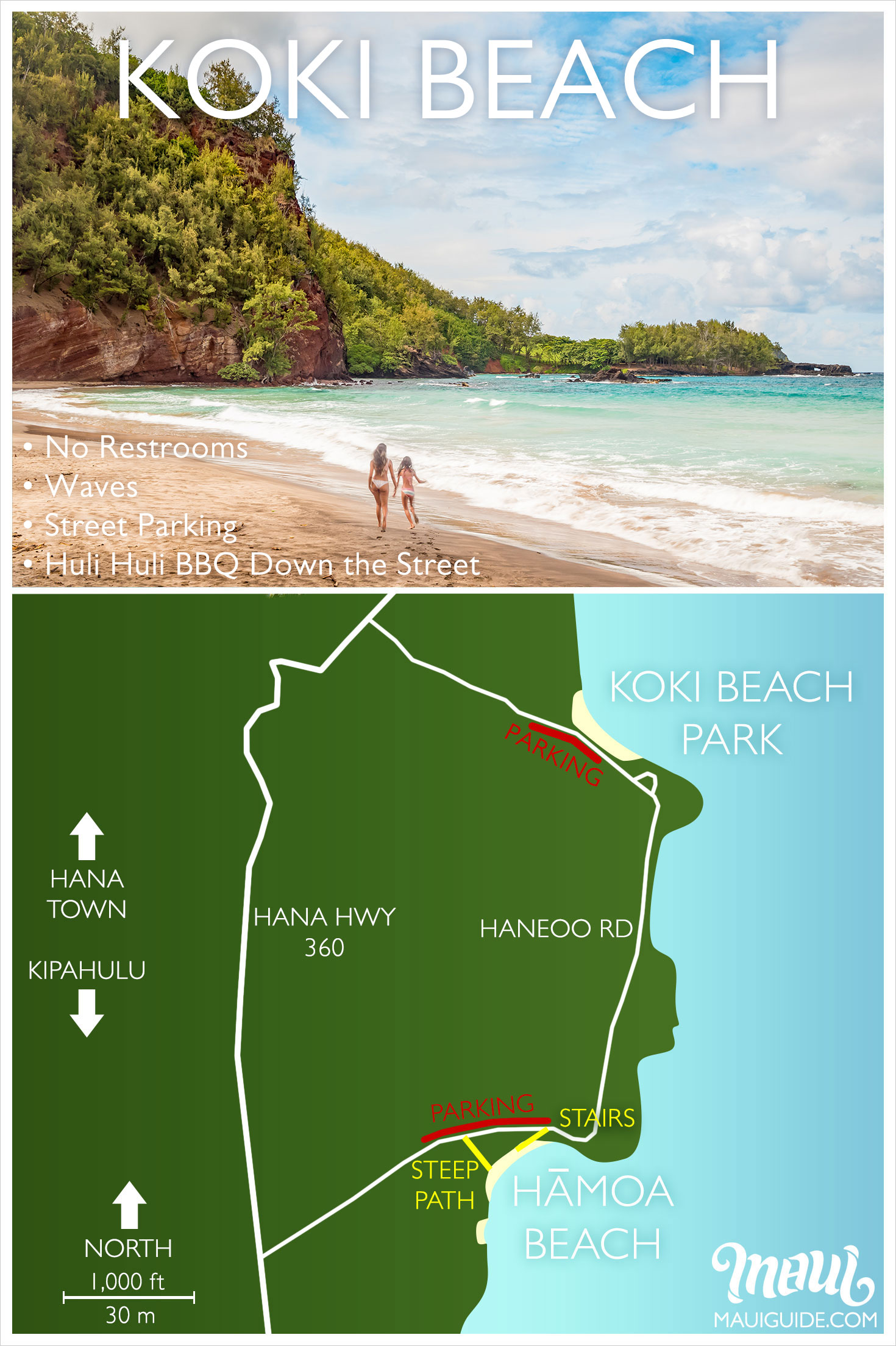 koki beach map