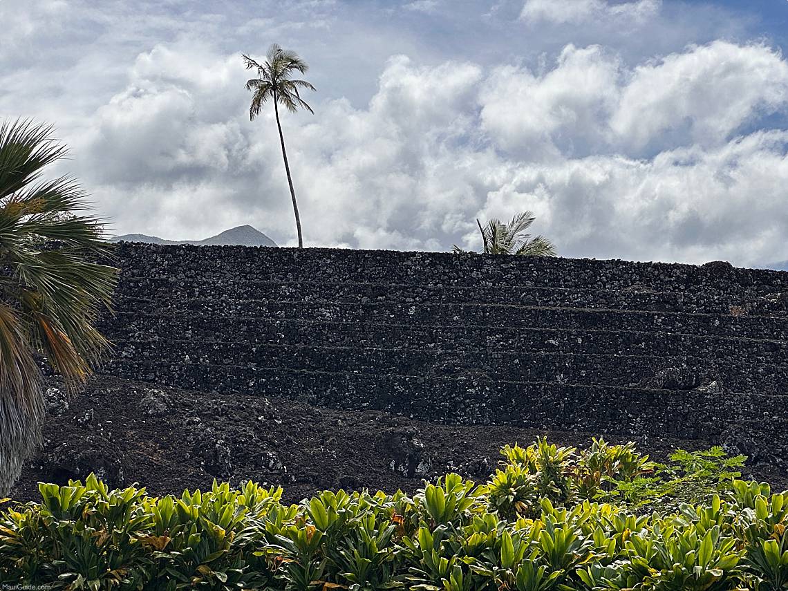 Kahanu Garden Heiau Under Clouds