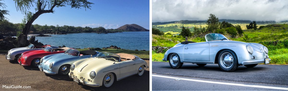Maui Roadsters fleet and silver Speedster in Upcountry