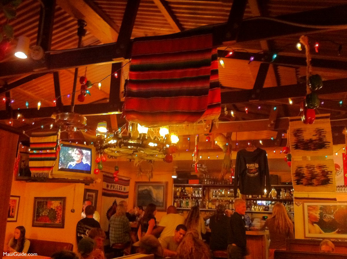 Dining room at Polli's Mexican Restaurant in Makawao