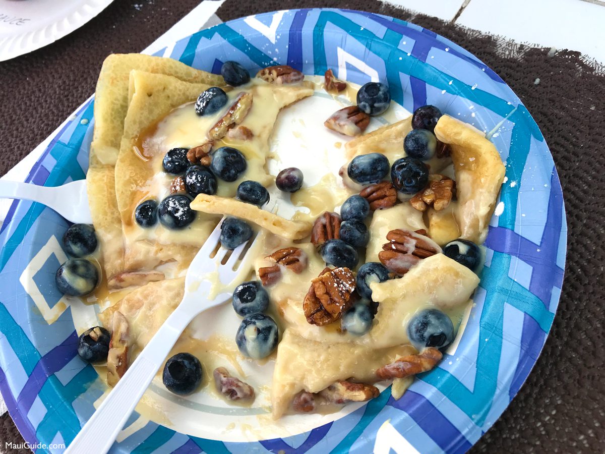 Blueberry and nut crepe at Upcountry Farmers Market