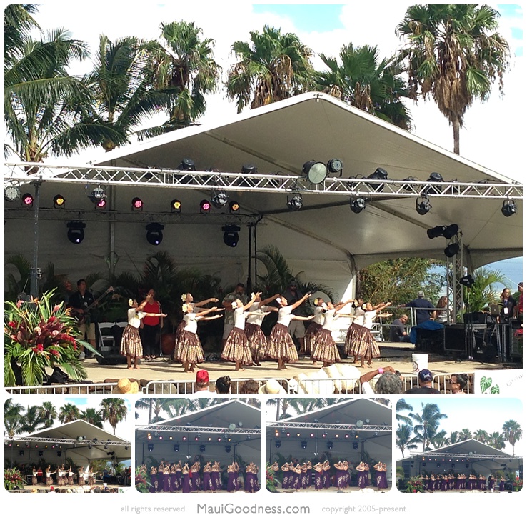 Hula dancers on stage at the 2015 Waikapū music festival