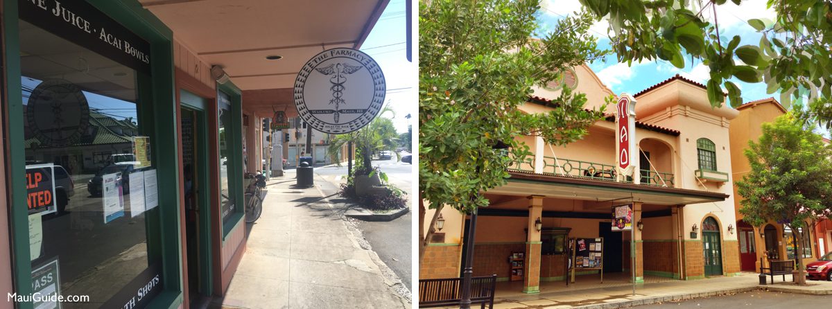 Market Street shops and Iao Theater in Wailuku